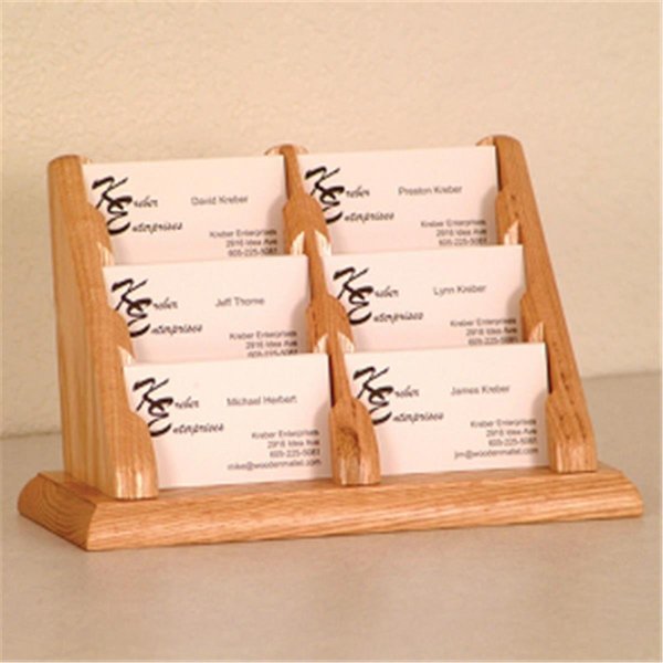 Wooden Mallet 6 Pocket Countertop Business Card Holder in Light Oak WO599285